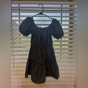 Girls denim Puff Sleeve Dress